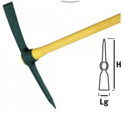 Leborgne Pioche de terrassier douille ovale 2 kg - manche Novamax
