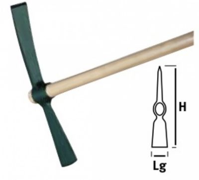 Leborgne Pioche-hache, douille ronde 2 kg - sans manche