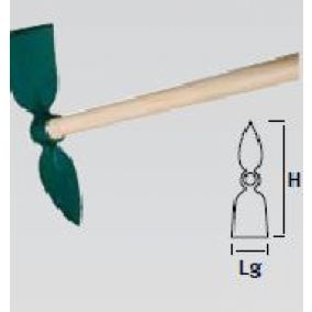 Leborgne Serfouette forgée panne et langue - 35 cm - manche bois certifié PEFC 100%