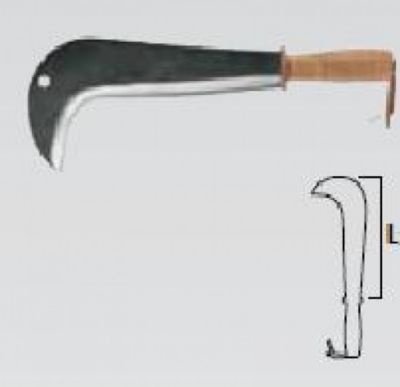 Leborgne Serpe italienne - 26 cm - manche bois revêtement cuir