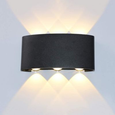 LED 6W Applique Murale Extérieur Interieur en Aluminium Lampe murale Étanche Imperméable Lumière Up Down 6W blanc chaud