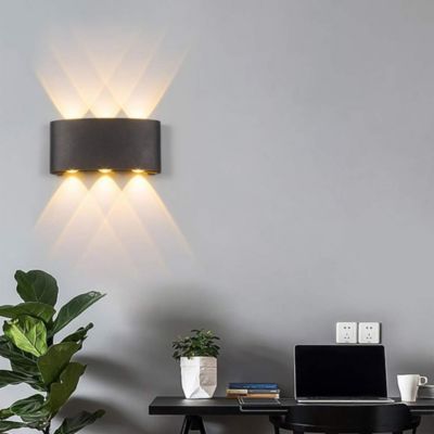 LED 6W Applique Murale Extérieur Interieur en Aluminium Lampe murale Étanche Imperméable Lumière Up Down 6W blanc chaud