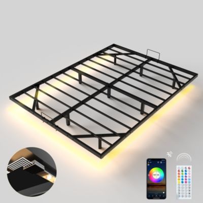 HOJINLINERO Cadre De Lit Double Avec Tête De Lit De Rangement, Cadre De