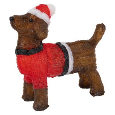 LED Teckel chien de Noel décoration intérieur/extérieur lumières de jardin 37 cm