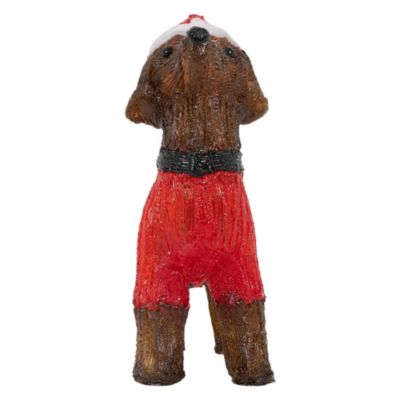 LED Teckel chien de Noel décoration intérieur/extérieur lumières de jardin 37 cm