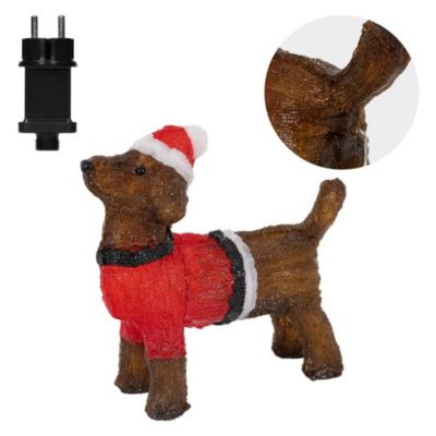 LED Teckel chien de Noel décoration intérieur/extérieur lumières de jardin 37 cm