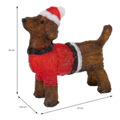 LED Teckel chien de Noel décoration intérieur/extérieur lumières de jardin 37 cm