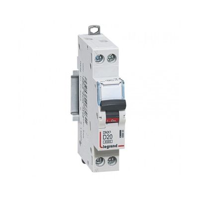 Legrand   406803  Disjoncteur DNX3 4500   vis vis   U plus N 230V  20A   4,5kA   courbe D   dEpart