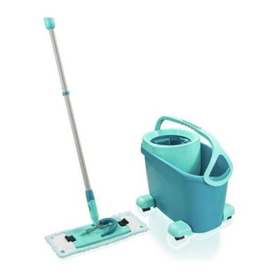 LEIFHEIT Clean Twist M Ergo mobile 52121 Kit de nettoyage sol - Balai a plat lave sol avec housse, seau a essorage facile, roule