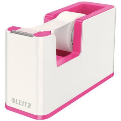 Leitz Dérouleur de ruban adhésif WOW Duo Colour blanc et rose 19 mm x 33 m, noyau 25 mm