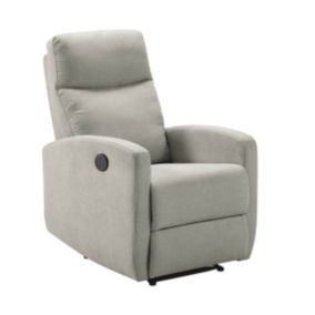 LERIDA - Fauteuil Relax Electrique Tissu Gris Clair