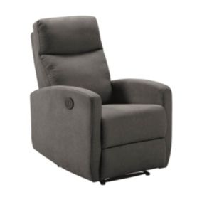 LERIDA - Fauteuil Relax Electrique Tissu Gris Foncé