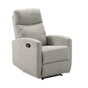 LERIDA - Fauteuil Relax Manuel Tissu Gris Clair