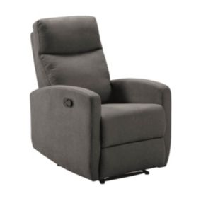 LERIDA - Fauteuil Relax Manuel Tissu Gris Foncé