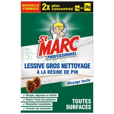 ST MARC PROESSIONNEL- Lessive gros nettoyage- Décape, dégraisse & nettoie-A  la résine de pin 1,8KG- Fabriqué en France - Cdiscount Electroménager