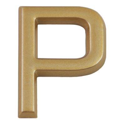 Lettre de maison - marquage P - en PVC - couleur or - autocollant - hauteur 3,7 cm - Chapuis LD37P