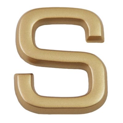 Lettre de maison - marquage S - en PVC - couleur or - autocollant - hauteur 3,7 cm - Chapuis LD37S