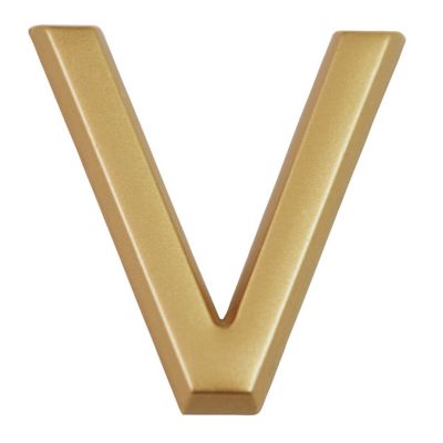 Lettre de maison - marquage V - en PVC - couleur or - autocollant - hauteur 3,7 cm - Chapuis LD37V
