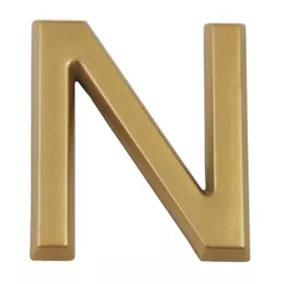 Lettre dorée "N" en relief