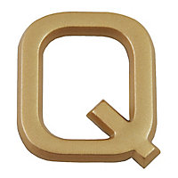 Lettre dorée "Q" en relief