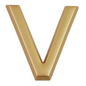 Lettre dorée "V" en relief