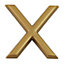 Lettre dorée "X" en relief