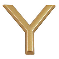 Lettre dorée "Y" en relief