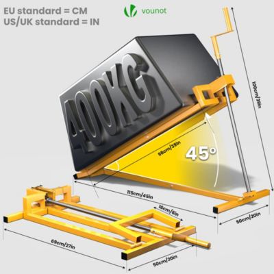 Leve tracteur Tondeuse Supporte 400 kg max Jaune VOUNOT