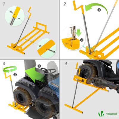 Leve tracteur Tondeuse Supporte 400 kg max Jaune VOUNOT