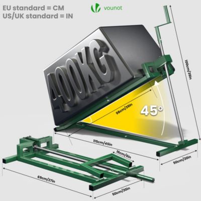 Leve tracteur Tondeuse Supporte 400 kg max Vert VOUNOT