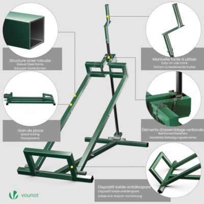 Leve tracteur Tondeuse Supporte 400 kg max Vert VOUNOT
