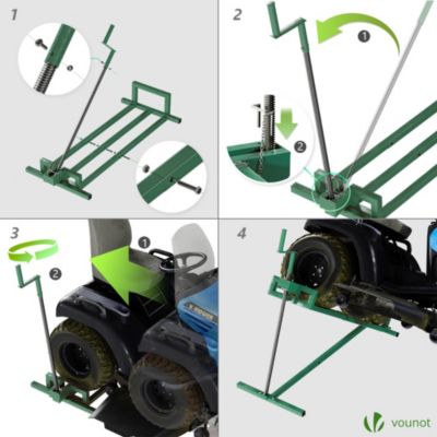 Leve tracteur Tondeuse Supporte 400 kg max Vert VOUNOT