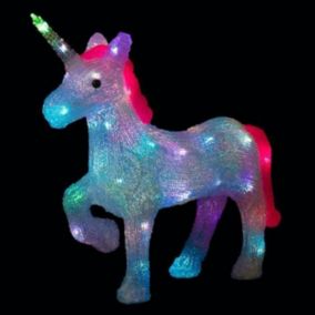 Licorne lumineuse extérieure en acrylique - FEERIC LIGHTS & CHRISTMAS - 40 LED - H 40 cm