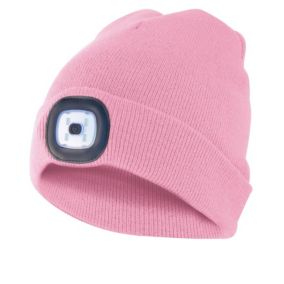 LIGHTHOUSE: Bonnet avec lampe frontale LED rechargeable. Rose