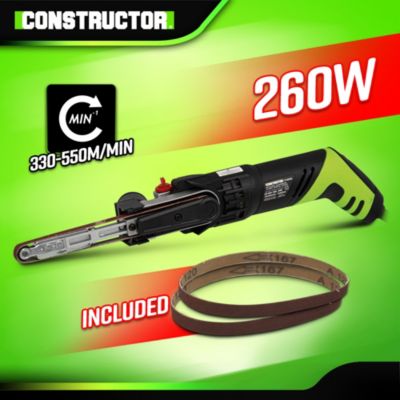 Lime électrique 260W - Vitesse variable - 130 mm + 2 bandes abrasives