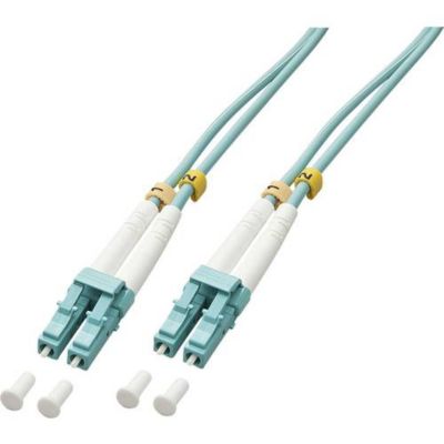 LINDY 46404 Câble fibre optique LC/LC duplex OM3 100 m bleu