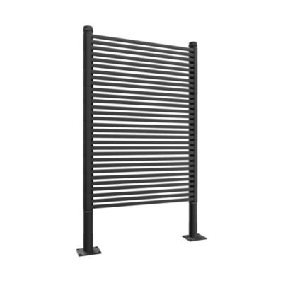 Linea - Panneau Brise-Vue Séparateur de Extérieur 90,5x180 cm en Métal et Résine Noir