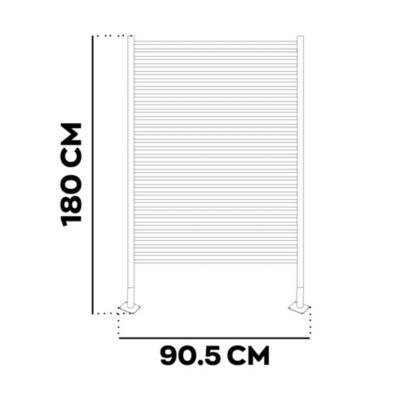 Linea - Panneau Brise-Vue Séparateur de Extérieur 90,5x180 cm en Métal et Résine Noir
