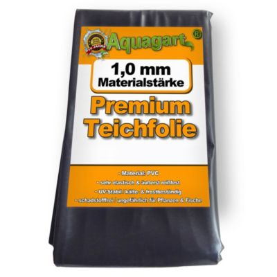 Liner de bassin en PVC 4 m x 6 m 1,0 mm, noir, bâche pour le bassin de jardin Aquagart