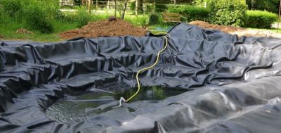 Liner de bassin en PVC 4 m x 6 m 1,0 mm, noir, bâche pour le bassin de jardin Aquagart