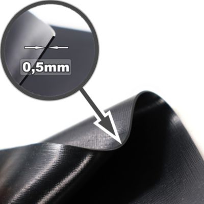 Liner de bassin PVC 2 m x 2 m, 0,5 mm noir, bâche pour le bassin de jardin Aquagart