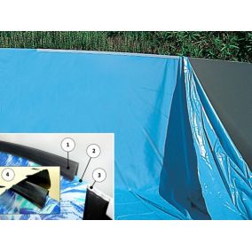 Liner overlap AQUABLUE Aqualux bleu 30/100eme piscine ronde 3.60m hauteux max 1.32m