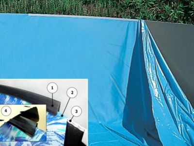 Liner piscine hors-sol Toi MAGNUM ronde O350 x 132cm coloris uni bleu