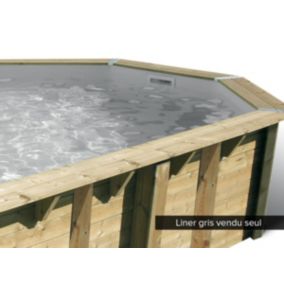 Liner seul Gris pour piscine bois Linéa 6,50 x 3,50 x 1,40 m - Ubbink