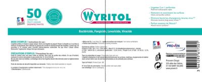 Lingettes désinfectantes multi-usages x50 Wyritol
