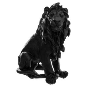 Lion en résine H31 cm noir Atmosphera