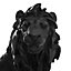 Lion en résine H31 cm noir Atmosphera