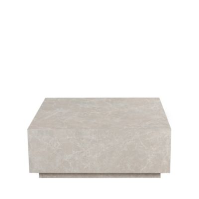 Lipani - Table basse carrée effet marbre 90x90cm - Grège