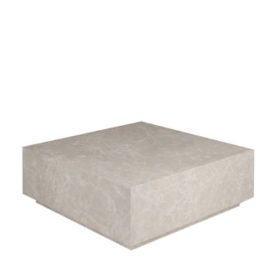 Lipani - Table basse carrée effet marbre 90x90cm - Grège