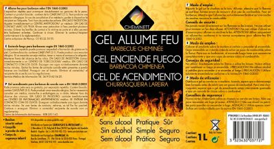 Liquide allume-feu en gel Pyrofeu en bouteille capacité 1 L